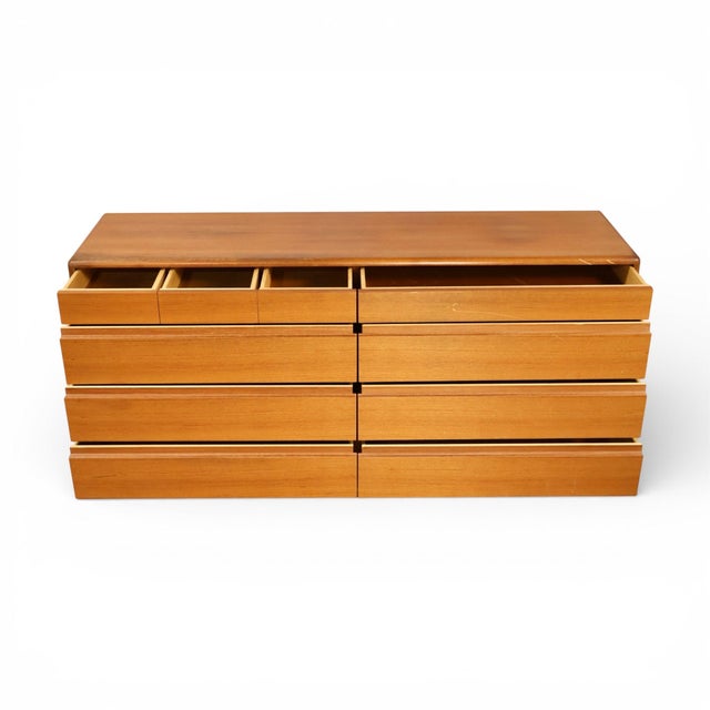Brown Nordisk Andels-Eksport Vintage Danish Mid Century Modern Lowboy Teak Dresser C. 1970s For Sale - Image 8 of 12