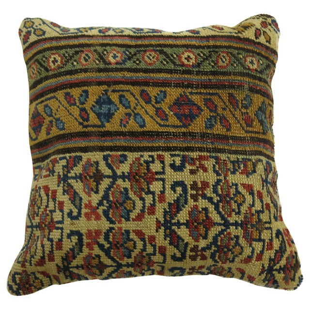 Pillow made from a Kurdish Tribal rug. 17'' x 18'''