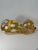 Beautiful amber Murano Glass dog. Signed. Measures 10.5” long!