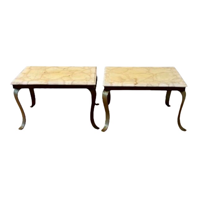 1960s Set of 2 Onyx Side Tables, Muller of Mexico For Sale