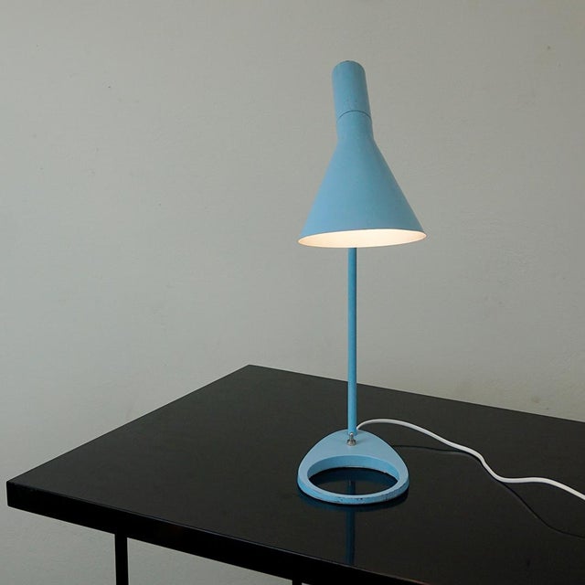 Blue AJ Table Lamp from Louis Poulsen, Denmark, 1960s For Sale - Image 14 of 17