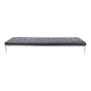 Nicos Zographos Monumental Gallery Bench, Leather and Steel