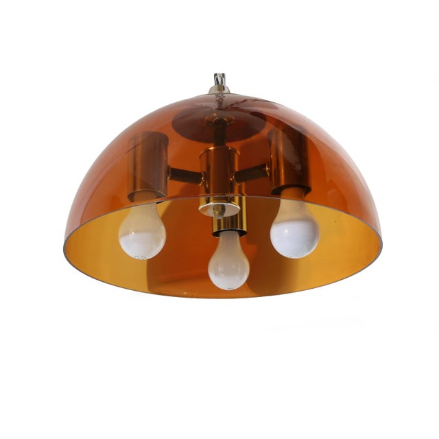 1970s 1970s Mid Century Modern Dome Hanging Swag Light for Ceiling - Rewired For Sale - Image 5 of 12