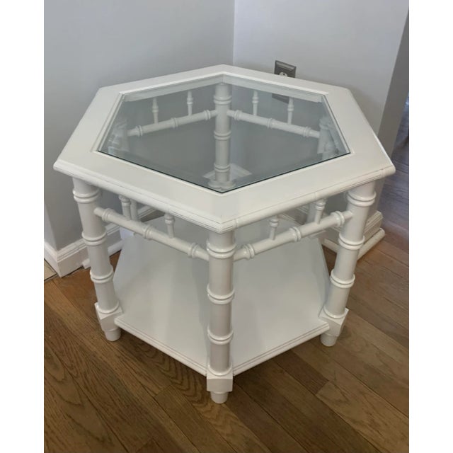 Lane Furniture Faux Bamboo Hexagon Side Table Chairish