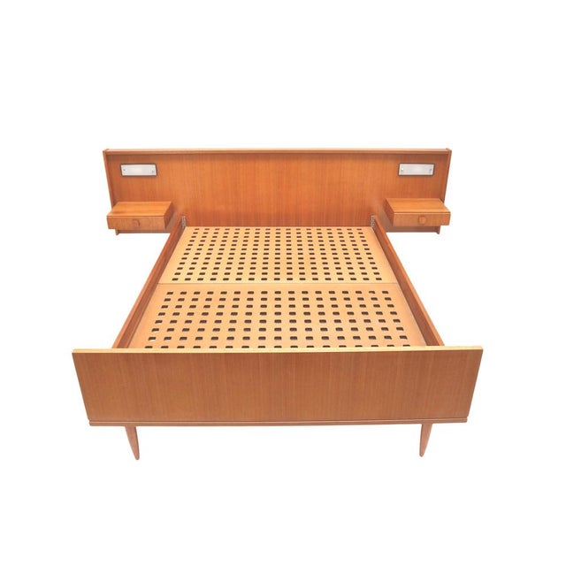 Vintage Double Bed with Floating Nightstands, 1960s For Sale - Image 10 of 10