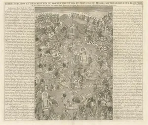 Chatelain, Mughal Princes Revolt Battle, 1718, Engraving