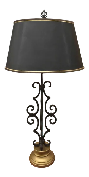 Table Lamp Wrought Iron Vintage Mediterranean Style