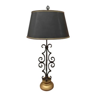 Wrought Iron Mediterranean Style Table Lamp For Sale
