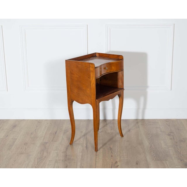 Mid-20th Century Pair of Louis XV Style Cherry Bedside Tables with Drawer and Niche For Sale - Image 14 of 14