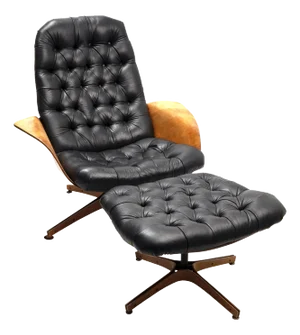 Mid 20th Century in the Manner of Mr. Chair & Ottoman