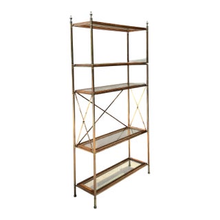 Vintage Wood and Glass Etagere For Sale
