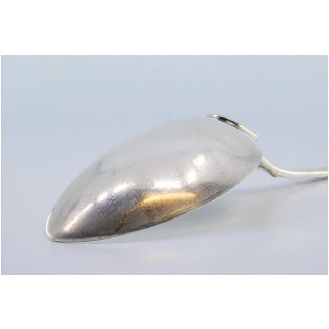 Silver Rice and Serving Spoon with Wavy Handle and Monogram Plaque For Sale - Image 3 of 8