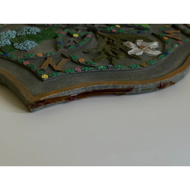 Vintage Gothic Revival Floral Quatrefoil Wall Plaque For Sale - Image 11 of 12