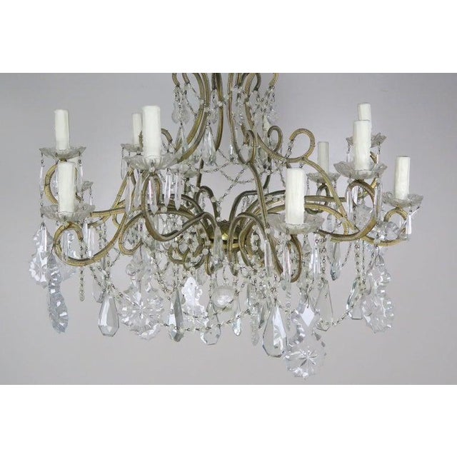 10-Light French Louis XV Style Crystal Beaded Chandelier, Circa 1930s For Sale - Image 4 of 13