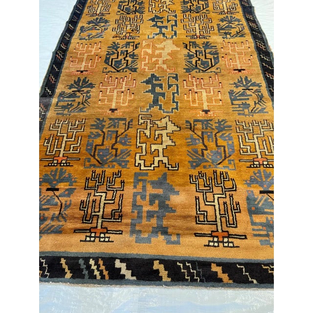 Burnt Orange Antique Turkish Art Deco Rug 9'0'' X 5'6'' For Sale - Image 8 of 9