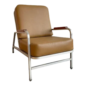 1940s Machine-Age Mid-Century Aluminum Lounge Chair