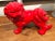 Red Vintage Red Asian Glazed Ceramic Foo Dog For Sale - Image 8 of 10