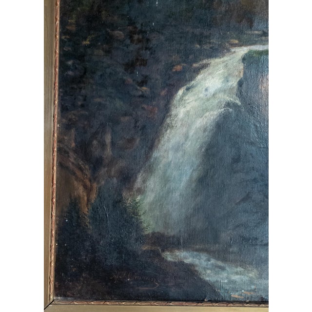 Early 20th Century Continental European Landscape Painting of Gollinger Waterfall Austria For Sale In New York - Image 6 of 16