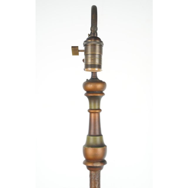 Mid 20th Century Restored Victorian Brass & Cast Iron Bridge Floor Lamp For Sale - Image 4 of 11