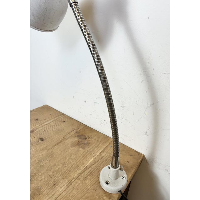 Industrial Grey Workshop Gooseneck Table Lamp, 1960s For Sale - Image 6 of 18