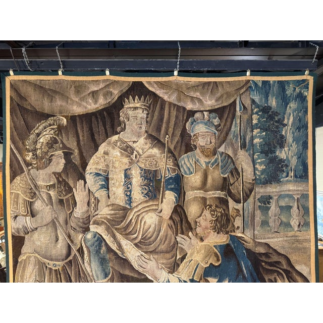 Mid-18th Century French Aubusson Historical Tapestry of Alexander the Great For Sale - Image 4 of 15