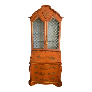 1970s Vintage Karges Secretary Chinoiserie For Sale