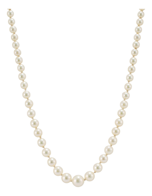 Vintage Mikimoto Sterling Silver Akoya Pearl Graduated Chain Necklace