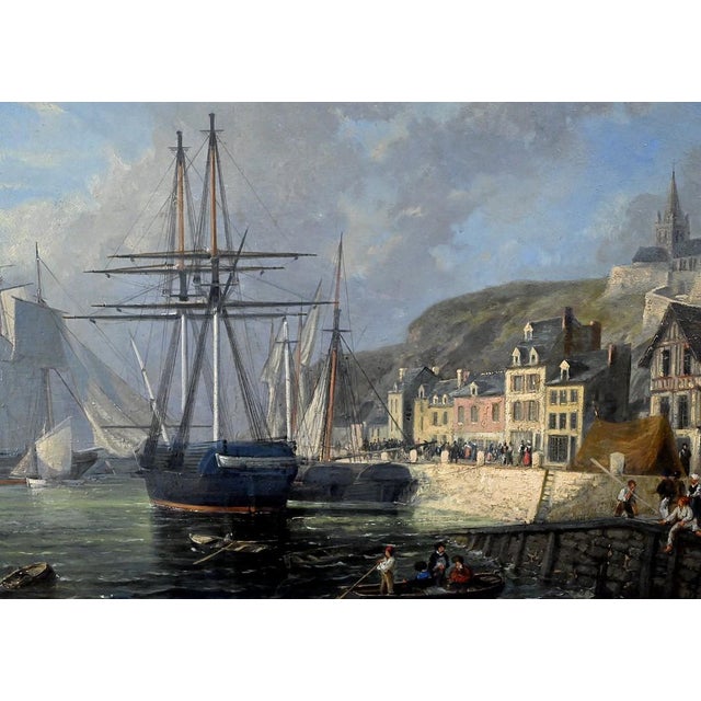Jules d'Evry, Quay in Light, Oil on Panel, Mid-19th Century For Sale - Image 7 of 14