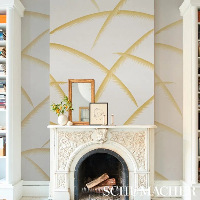 Schumacher Schumacher Deco Palms Wallpaper in Gold - 10 Yards For Sale - Image 4 of 5