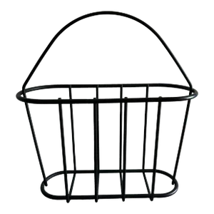 1970s Mid-Century Black Matte Metal Magazine Rack