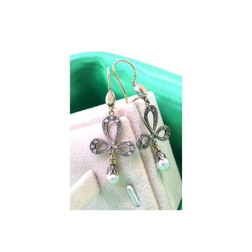 Gold and Silver Earrings, Set of 2 For Sale - Image 3 of 7