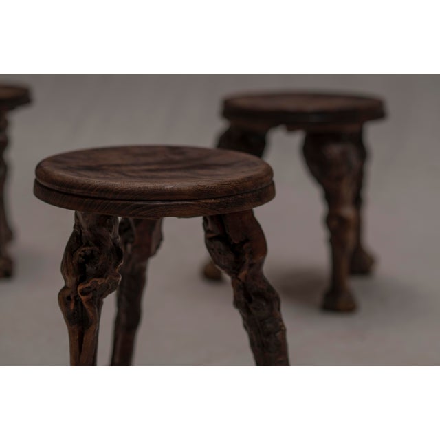 Vintage French Sculptural Stools, 1960s, Set of 4 For Sale - Image 9 of 11