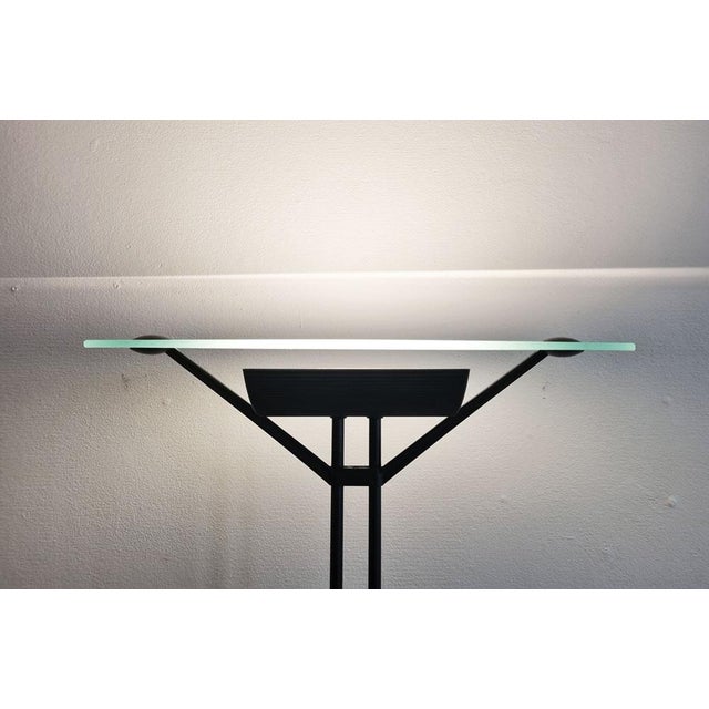 Accademia Terra model, in black lacquered aluminum, reflector in green sandblasted tempered glass Design Shigeaki Asahara...