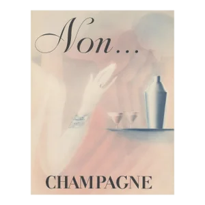 1932 French Art Deco Champagne Lithograph-Paul Iribe, Matted