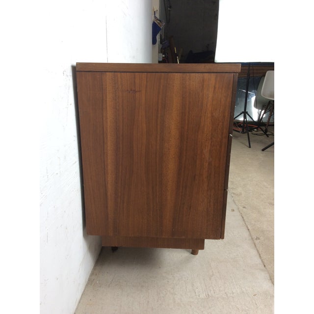 Mid Century Modern Four Drawer Writing Desk With Chrome Hardware by Stanley Furniture For Sale - Image 10 of 10