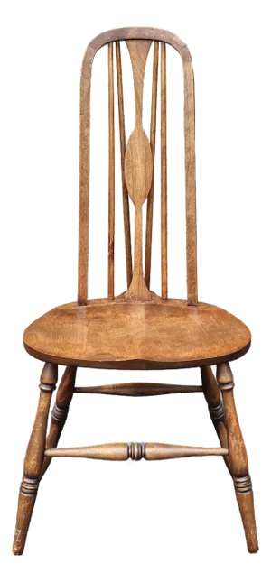 Mid 20th Century Early American Style Stained Walnut Side Chair