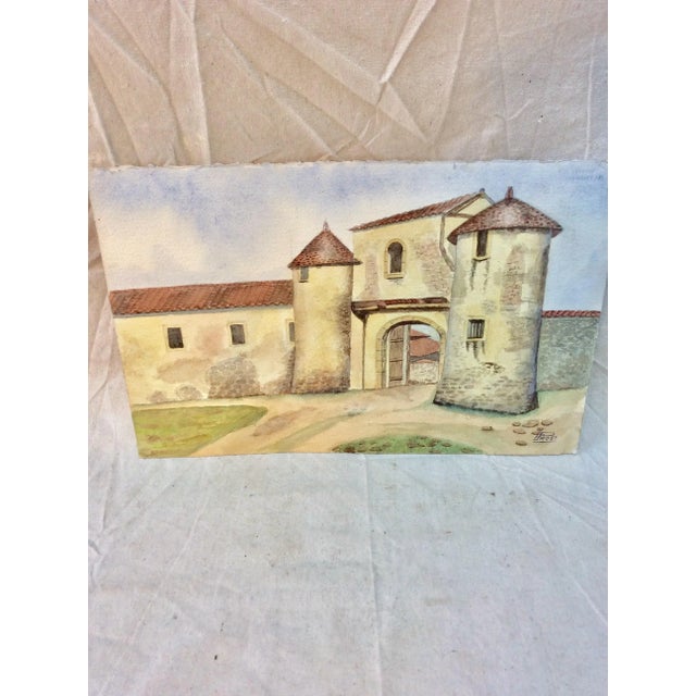 Mid 20th Century French Watercolor Painting, Vieille Ferme, Chazelles Sur Lyon For Sale - Image 4 of 10