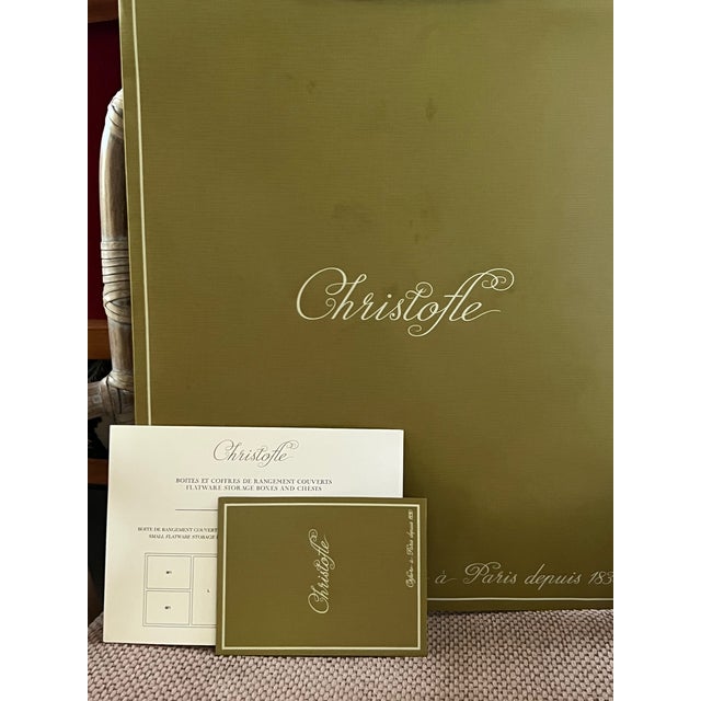 Christofle "Malmaison" Silver Plated Flatware in New Box, Set of 49 For Sale - Image 12 of 12