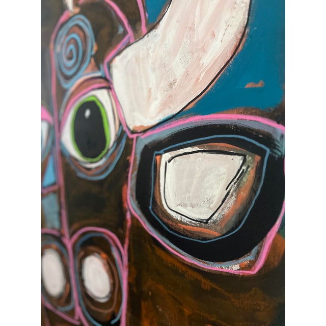 Textile Bernard the Bull - Acrylic on Canvas by Melinda McLeod For Sale - Image 7 of 11