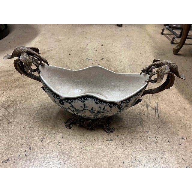 Coalport Porcelain Antique Large Footed Cachepot With Dragons by Coalport For Sale - Image 4 of 13