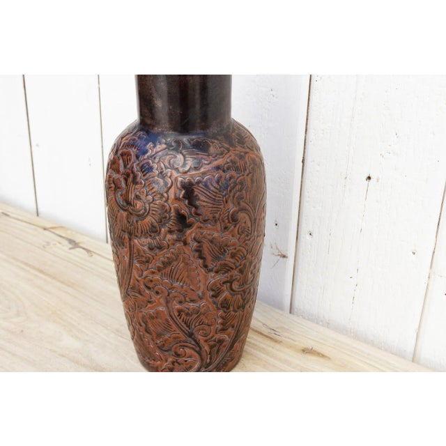 Distressed Brown Thai Vase For Sale - Image 4 of 8