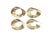 Mid-Century Modern Vintage Brass Sculptural Elliptical Mid-Century Modern Napkin Rings Set of 4 For Sale - Image 3 of 3