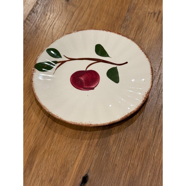 Enhance your tabletop with this charming piece of American art pottery history. This vintage bread and butter or dessert...
