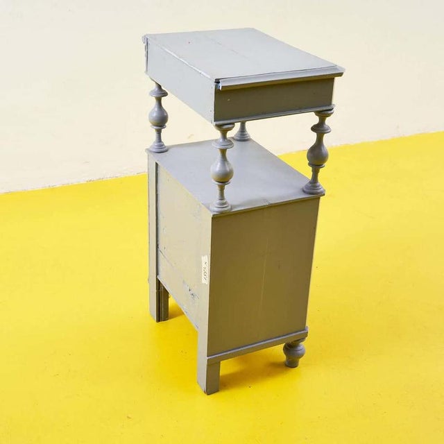 Vintage Decorated Wooden Nightstand For Sale - Image 5 of 7