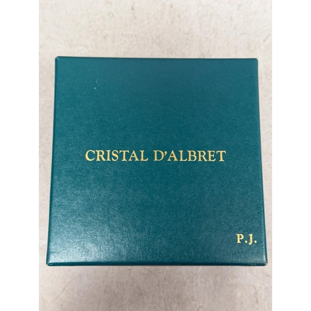 Cristal d'Albret France JFK Jackie Kennedy Sulphide Paperweight Faceted Green For Sale - Image 13 of 17