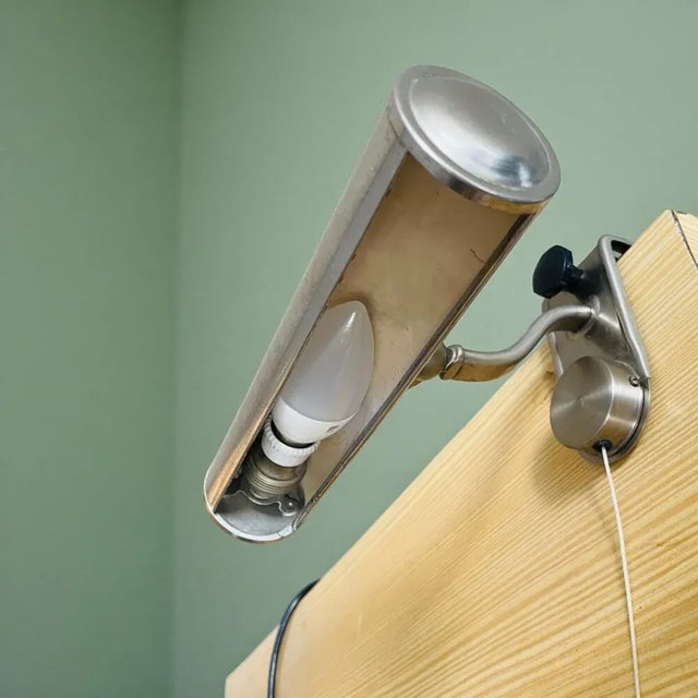 Silver Industrial Aluminium Shelf or Picture Light with Clamp, 1960s For Sale - Image 8 of 14