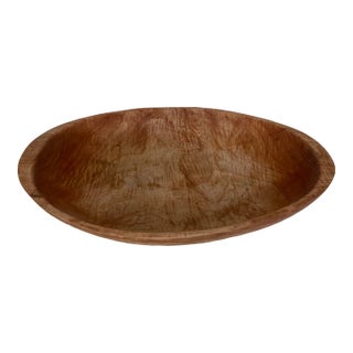 Handcrafted Burly Maple Wood Decorative Bowl by Dough Bowl Maker Jp Madren For Sale