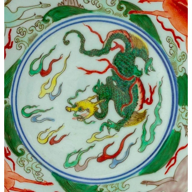Ceramic Chinese Wucai Porcelain Bowl For Sale - Image 7 of 9