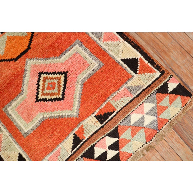 1940s Orange Tribal Turkish Anatolian Runner For Sale - Image 17 of 18