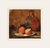 Early 1900's Antique French Still Life Gouache Painting of Jug and Fruit on Paper With Mat For Sale